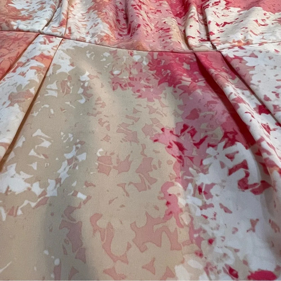 The Loft Tan and Shades of Orange Sleeveless Lightweight Pleated Dress. Size 10. - Picture 9 of 13